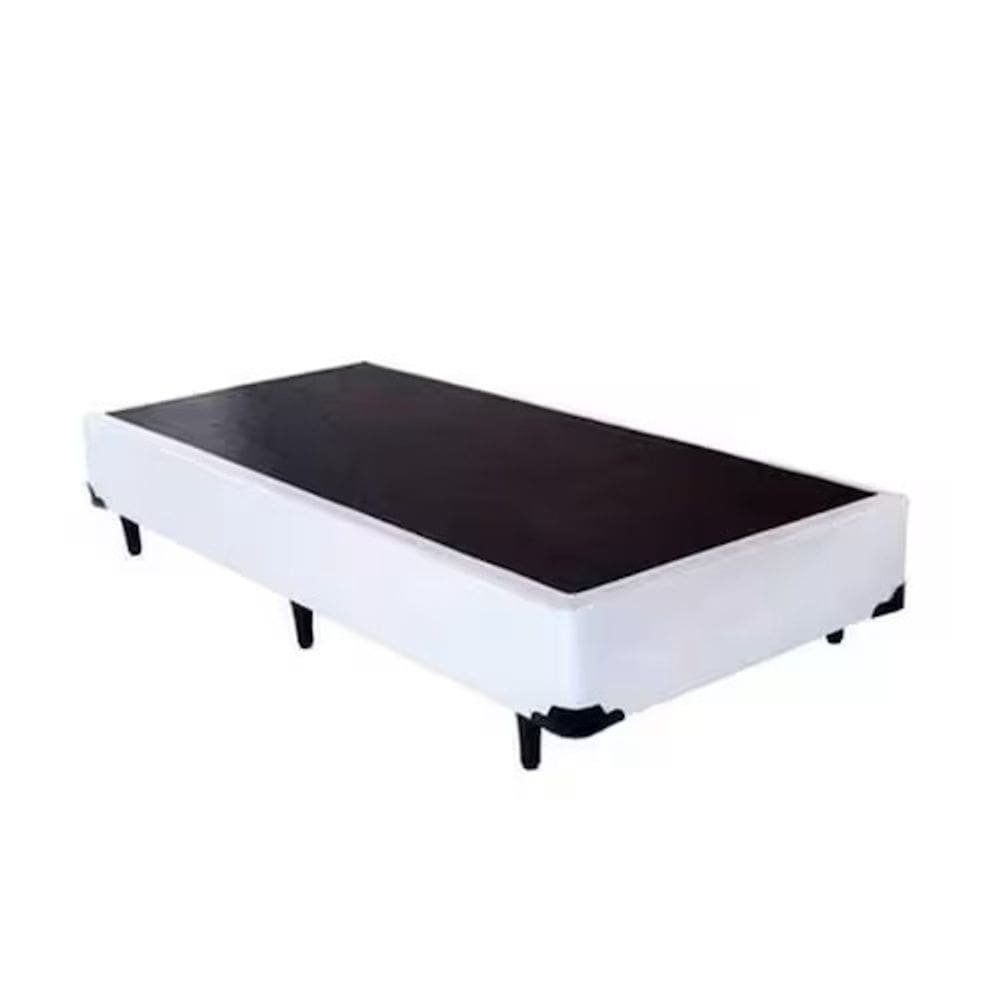 Cama Box Solteiro Branco Sintetico Premium 40x88x188 - FA Elegante