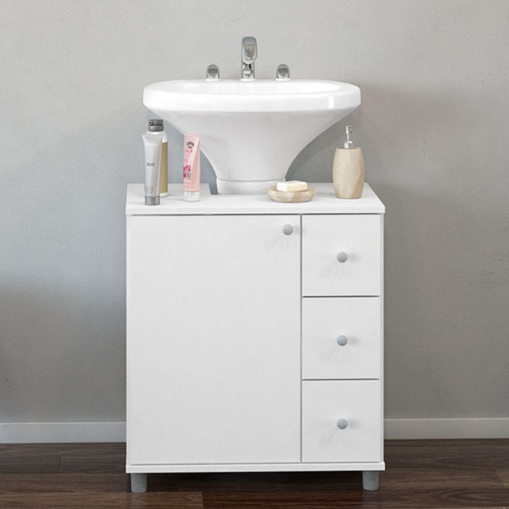 Gabinete para Banheiro 1 Porta 3 Gavetas 3386 Politorno