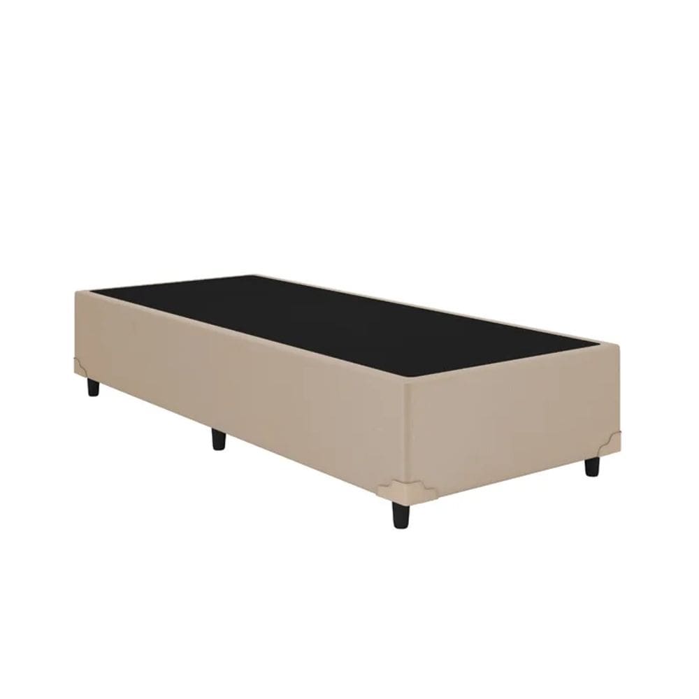 Cama Box Solteiro Bege Sintetico Premium 40x88x188 - FA Elegante