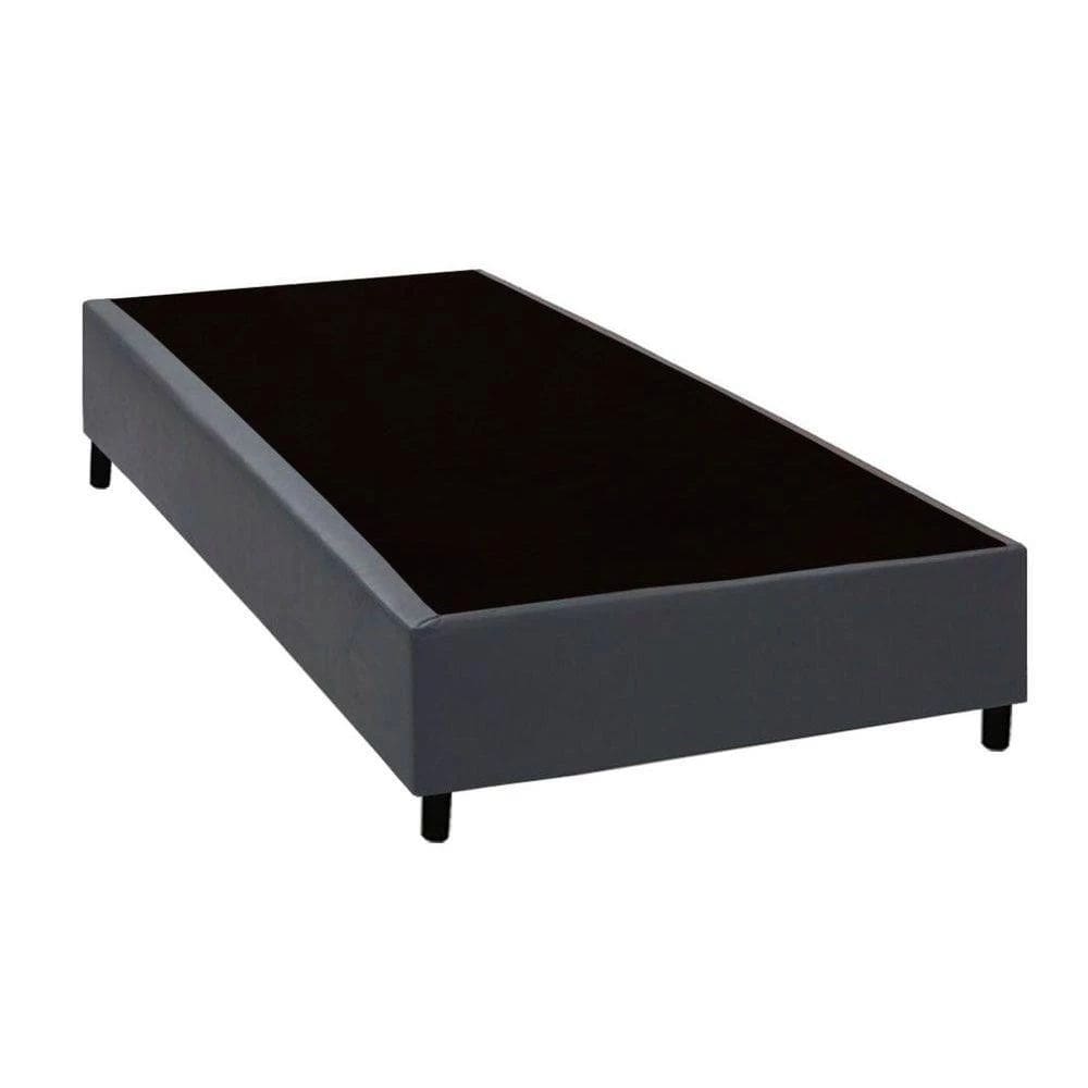 Cama Box Solteiro Cinza Sintetico Premium 40x88x188 - FA Elegante