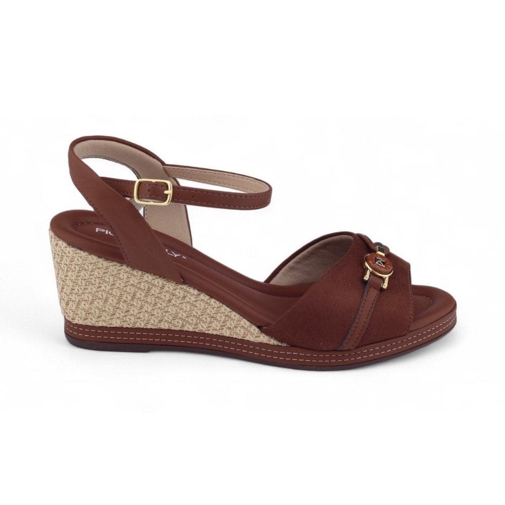 Sandália Feminina Piccadilly Salto Anabela 408243 Casual