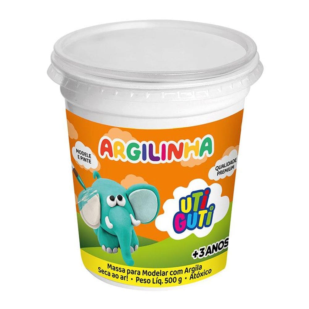 Argila escolar massa de modelar Utiguti pote c/ 500g Licyn