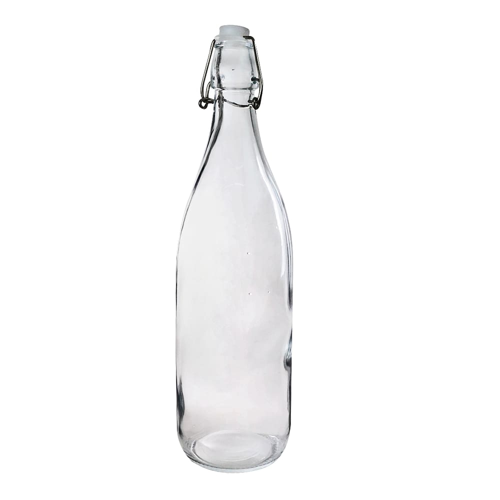 Garrafa De Vidro Transparente Com Tampa Hermética 1000Ml