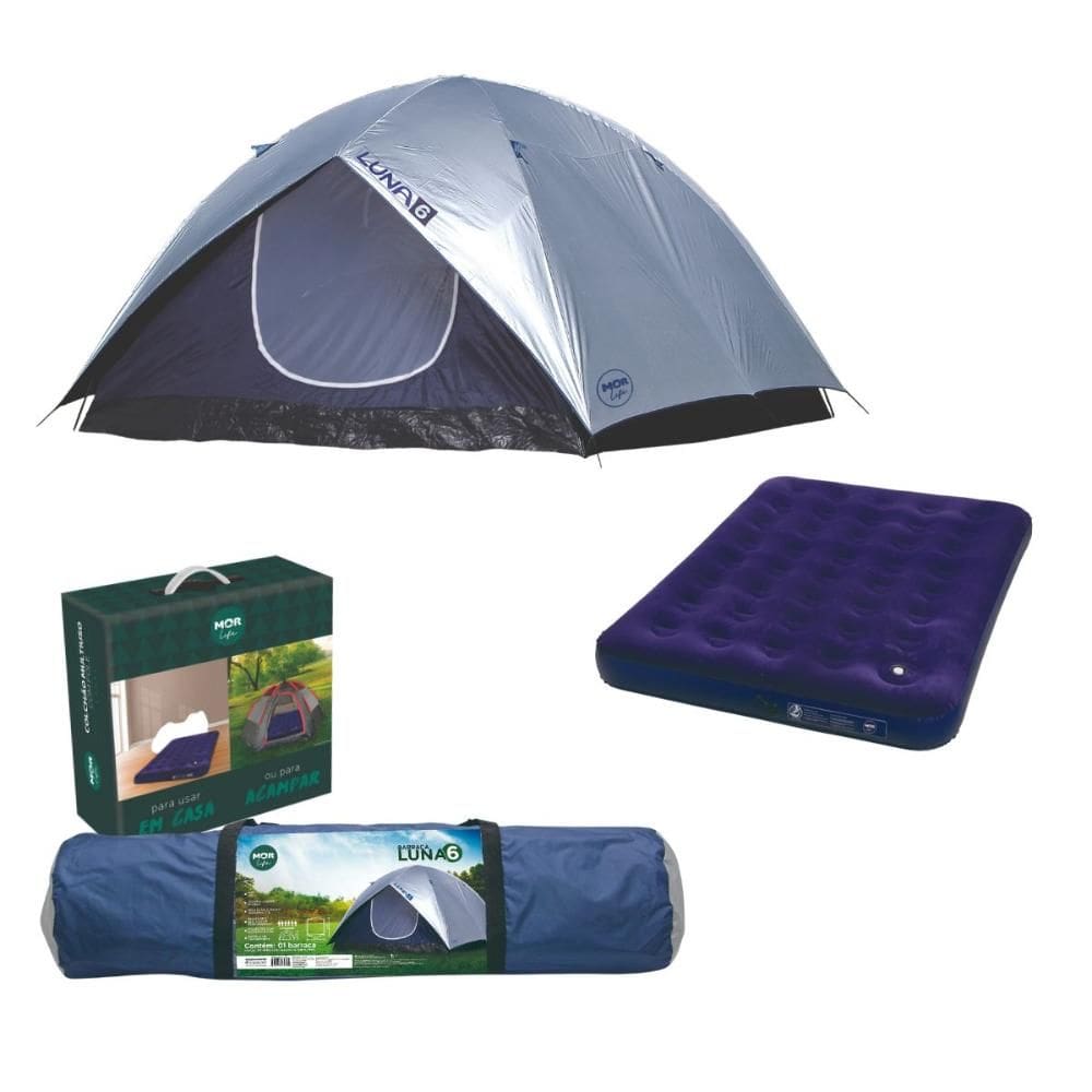 Barraca Iglu Luna 6 Pessoas Acampamento Colchão Casal Mor