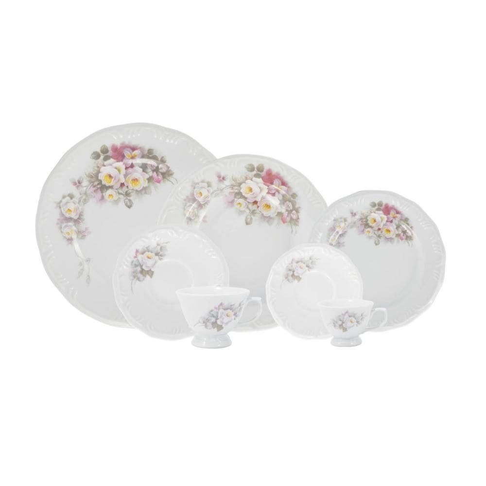 Jogo de Jantar 84 Peças Chá Café Eterna Porcelana Schmidt