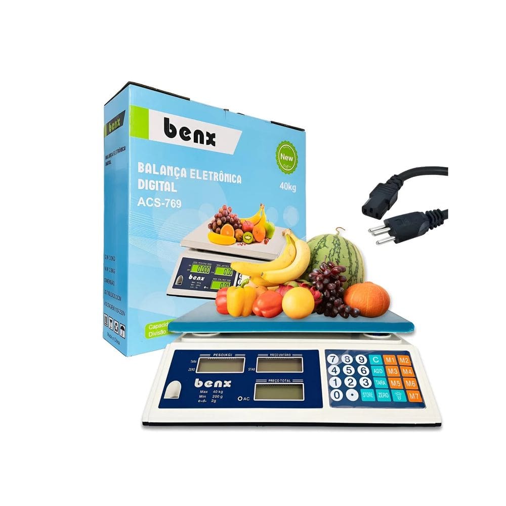 Balança Eletrônica Digital 40kg Alta Precisão 2g Bivolt