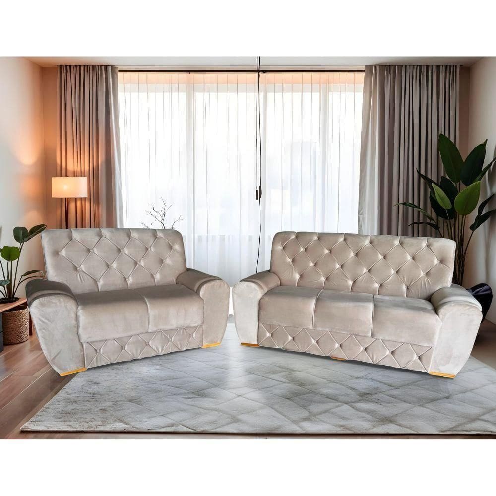 Conjunto De Sofá 3x2 Lugares Stilo Castor Malu Estofados
