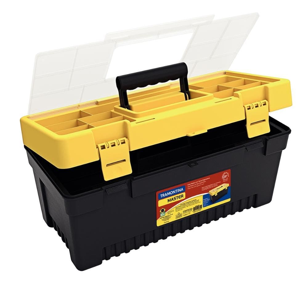 Caixa Plástica Para Ferramentas 20”” Master Com Tampa Organizadora - Tramontina 43802020