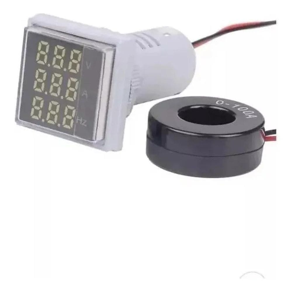 Voltímetro Amperímetro Frequencímetro Painel 22Mm Em Branco