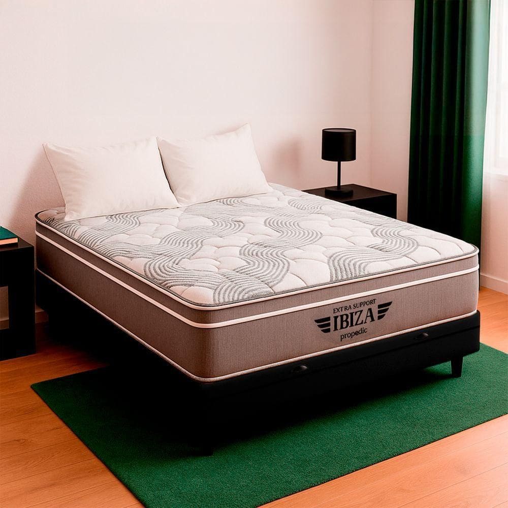 Cama Box Baú Casal Preto E Colchão Ibiza Molas Vstore