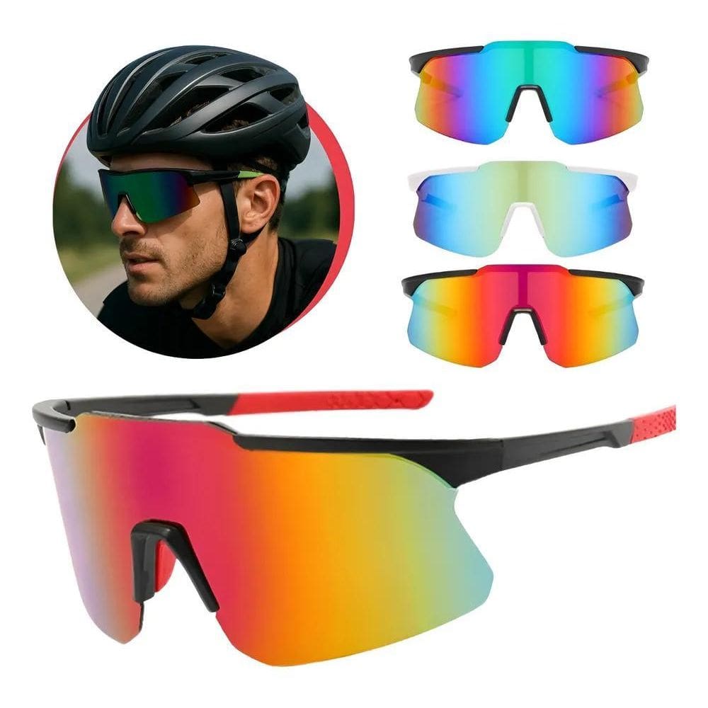 Óculos Esportivo Ciclismo Rosa Amarelo/Verde Claro/Azul