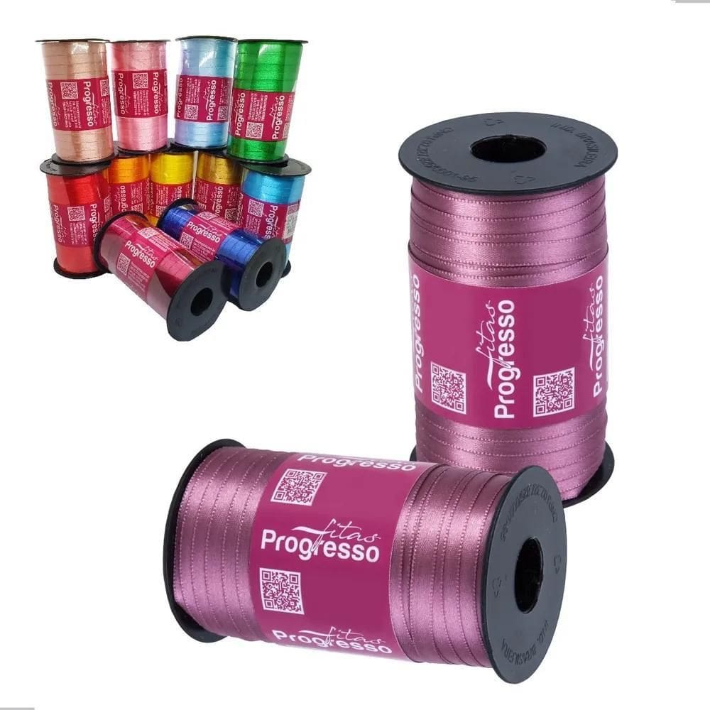 Fita De Cetim 7Mm Carretel 100 Metros Várias C 344 - Rosê