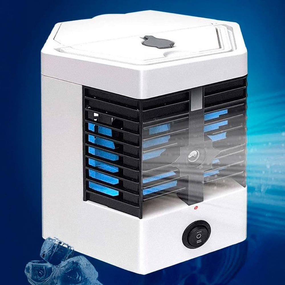 Mini Ventilador Portátil Usb Com Ar Condicionado E Luz Led