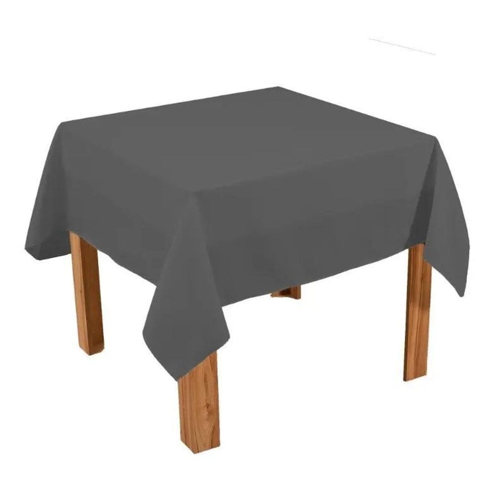 5 Toalha De Mesa Quadrada 1,50X1,50 Em Oxford Festa Bu Cinza