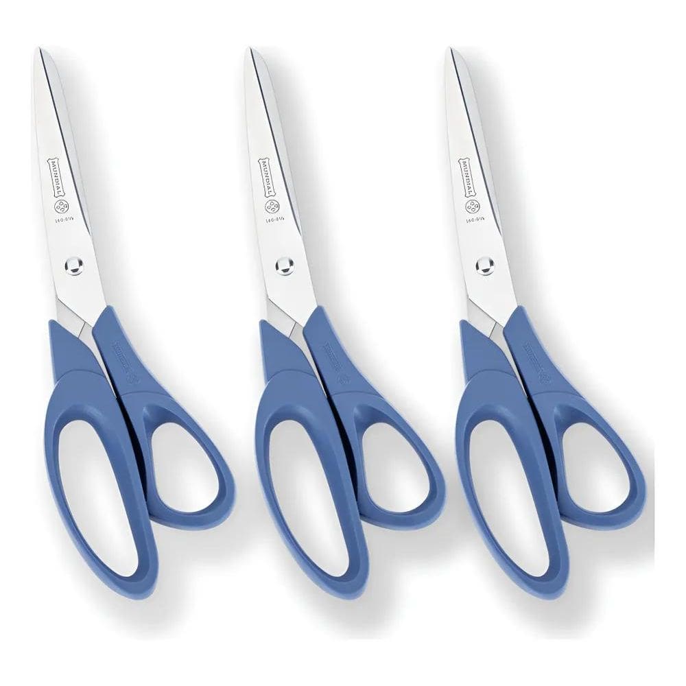 Kit 3 Tesoura Grande Mundial Costura Escritório Artes 2 Azul
