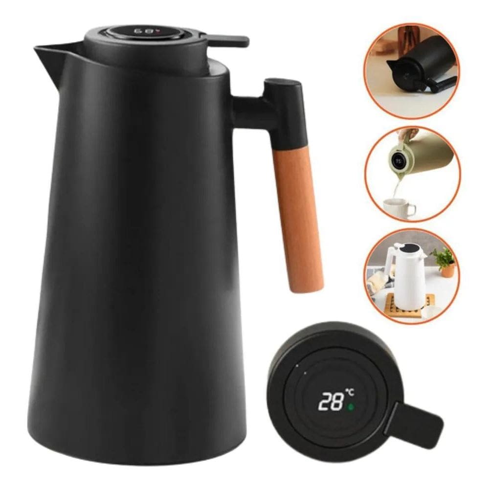 10X Garrafa Jarra Térmica Inox Termômetro Digital 1L Com Dis