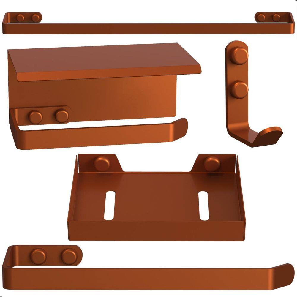 Kit Acessórios Para Banheiro Rose Gold 5 Peças Max