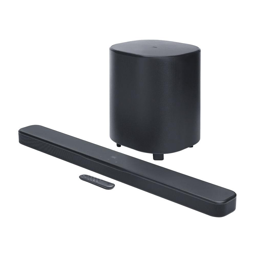 Soundbar JBL Bar 500 com 5.1 Canais Wireless 375W  RMS, Tecnologia MultiBeam 3.0™ e Dolby Atmos®