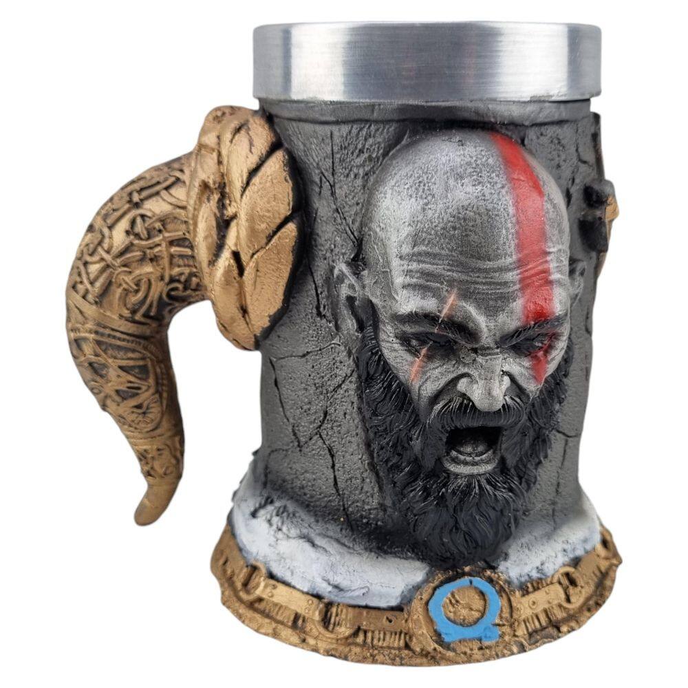 Caneca Inox 3D Kratos God Of War Ragnarok 500Ml Chopp