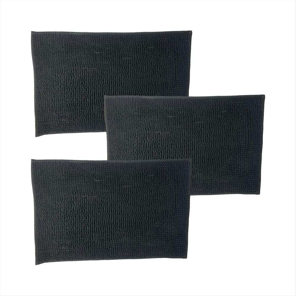 Kit Lavabo Microfibras Tapetes Base De Borracha Banheiro Lux