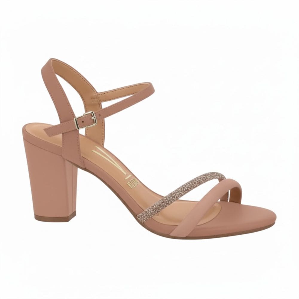 Sandalia Feminina Vizzano Salto Médio Strass  6262.1009