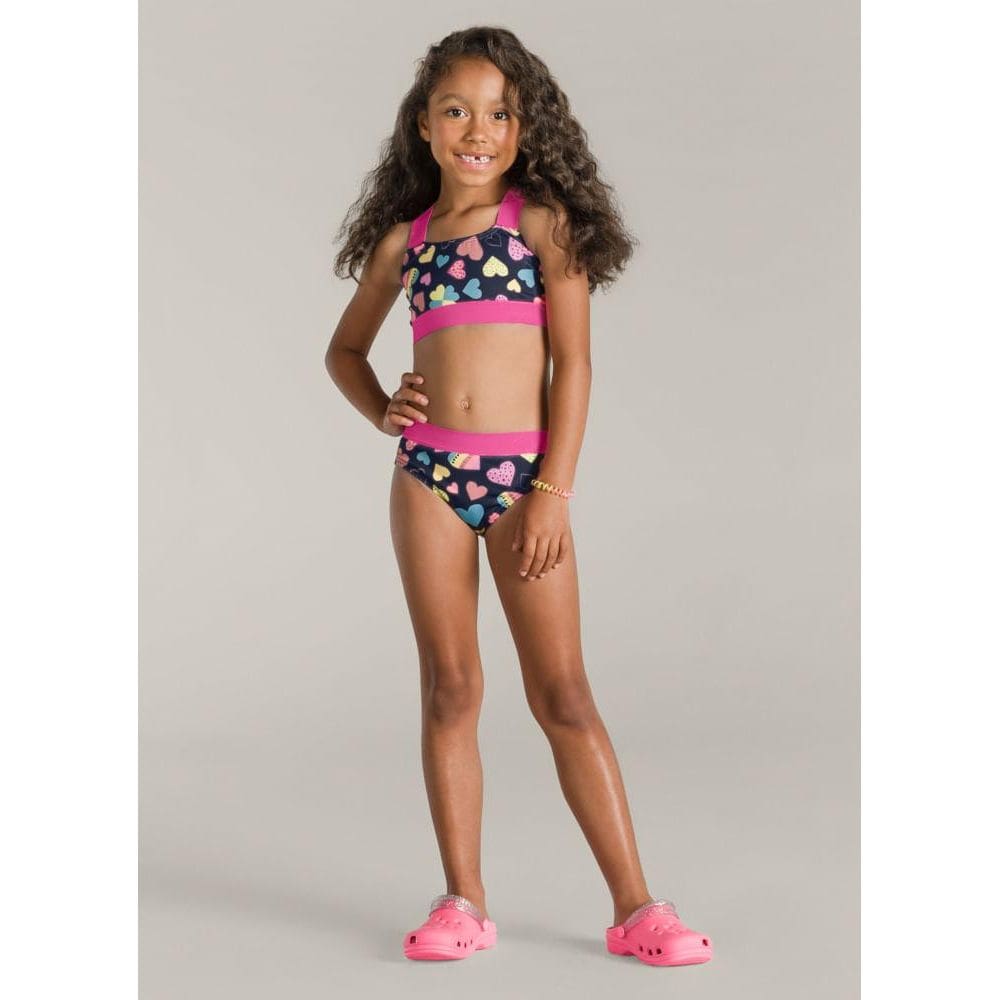 Biquíni em malha UV Infantil menina Brandili