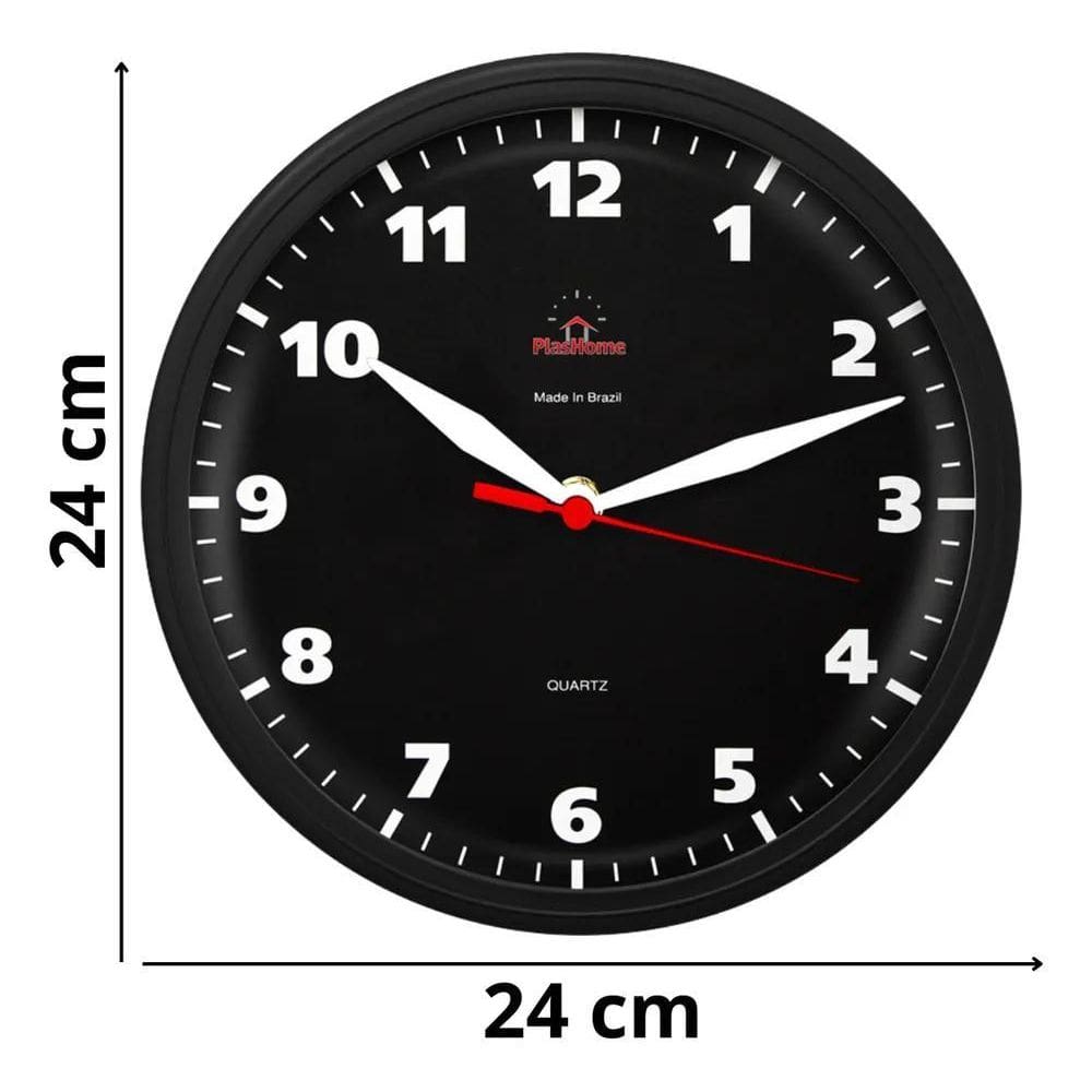 Relógio Parede Redondo Ômega Fundo Preto