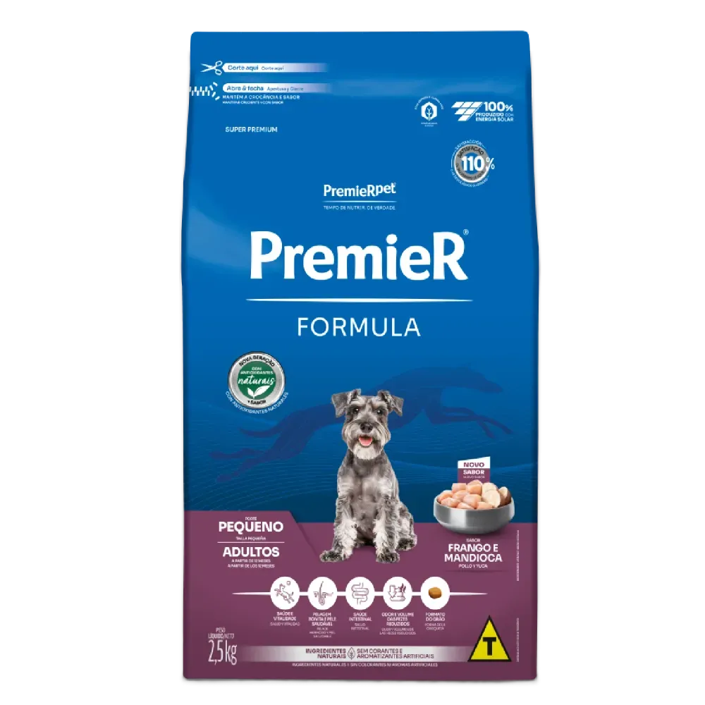 Ração Premier Fórmula Cães Adultos Raças Pequenas Frango 2,5kg