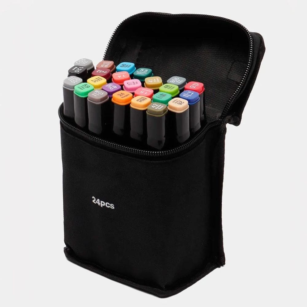 Kit Canetinha 24 Unidades Escolar Pintura