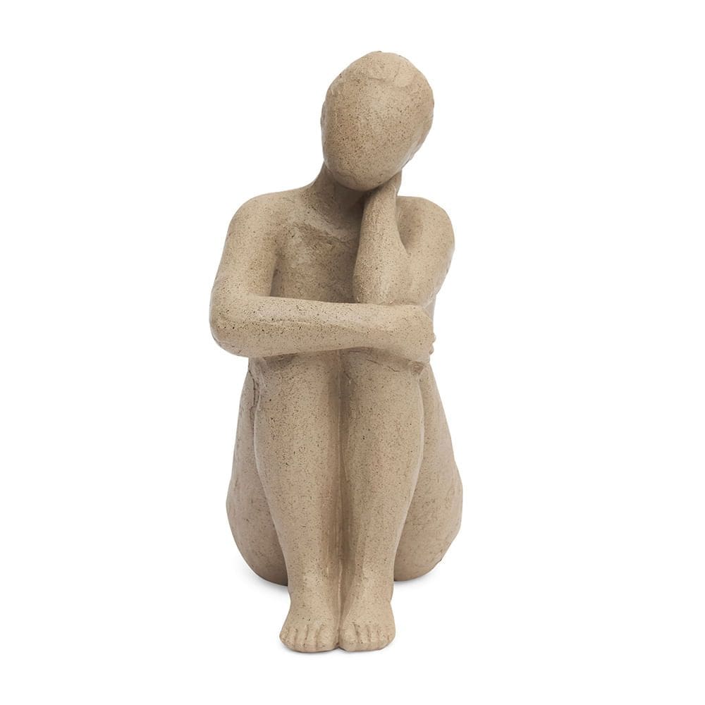 Escultura Mulher em Poliresina Bege - P