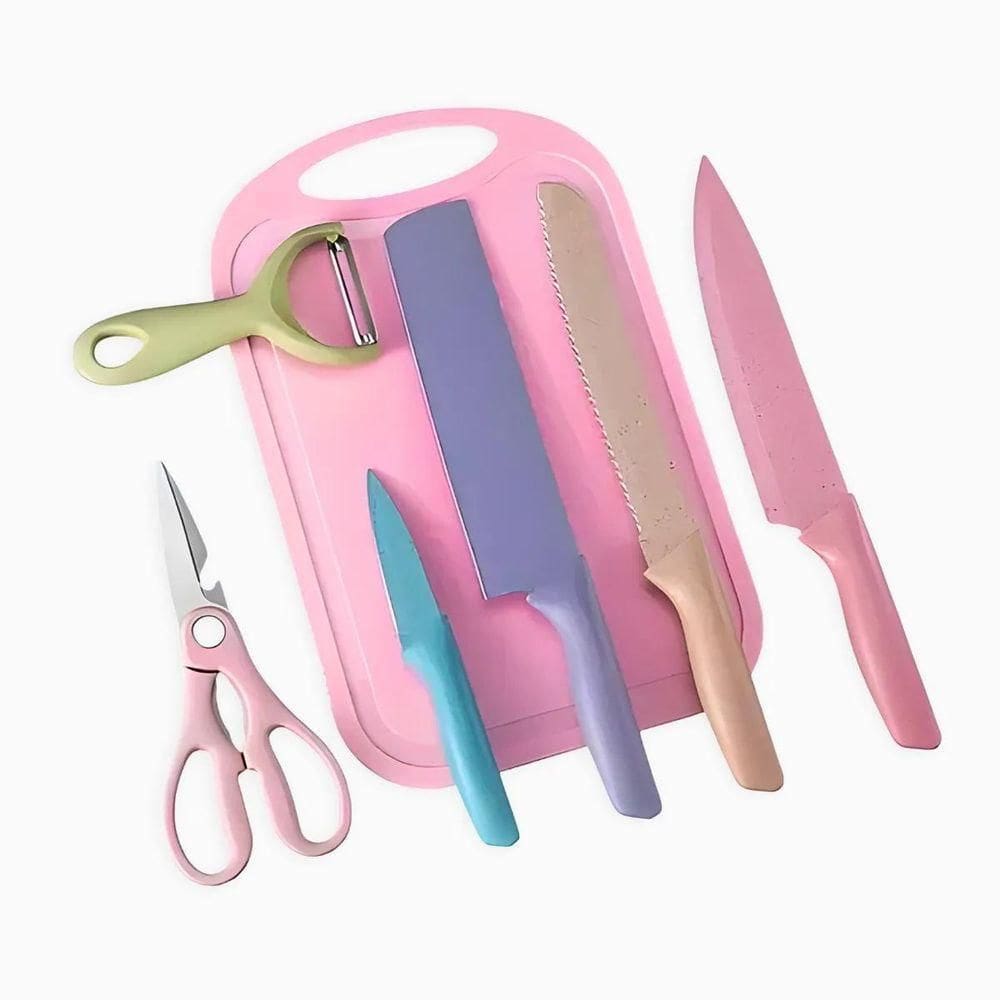 Conjunto Facas 6 Peças Aço Inoxidável Afiadas Cozinha