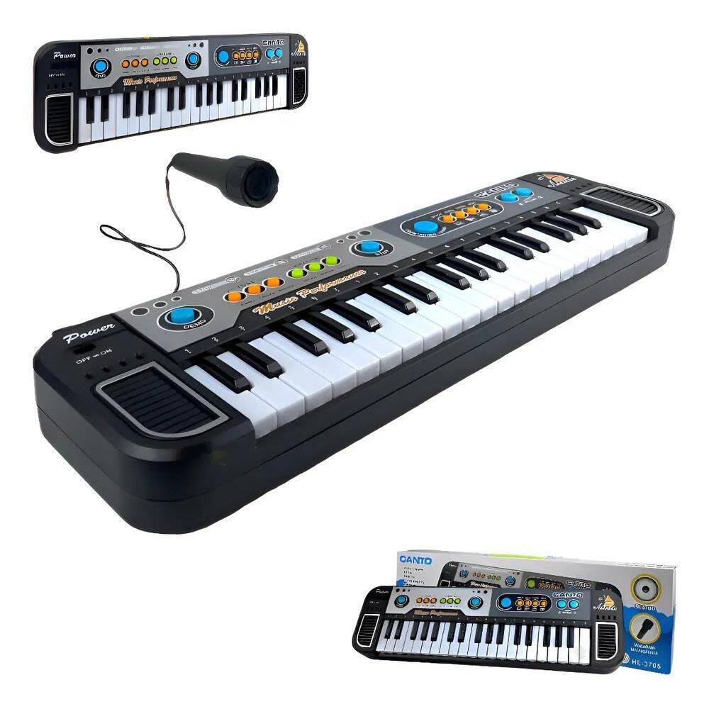Piano Teclado Infantil Microfone Cantar Brinquedo Musical Co