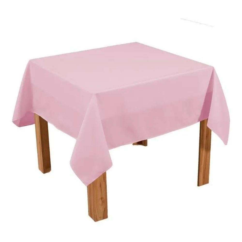 5 Toalha De Mesa Quadrada 1,50X1,50 Em Oxford Festa Buf Rosa