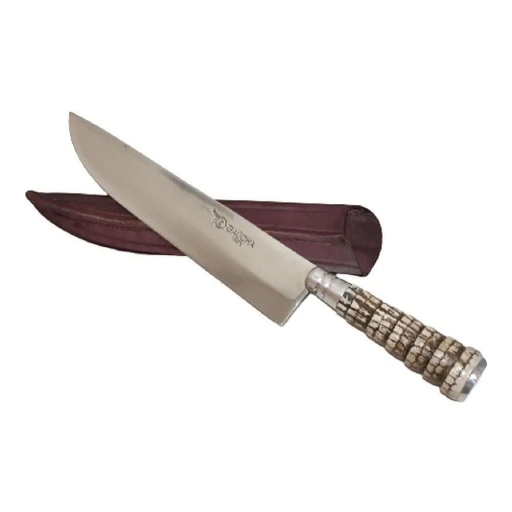 10X Faca Churrasco Artesanal Gaúcha Inox Cabo Rabo Tatu 9