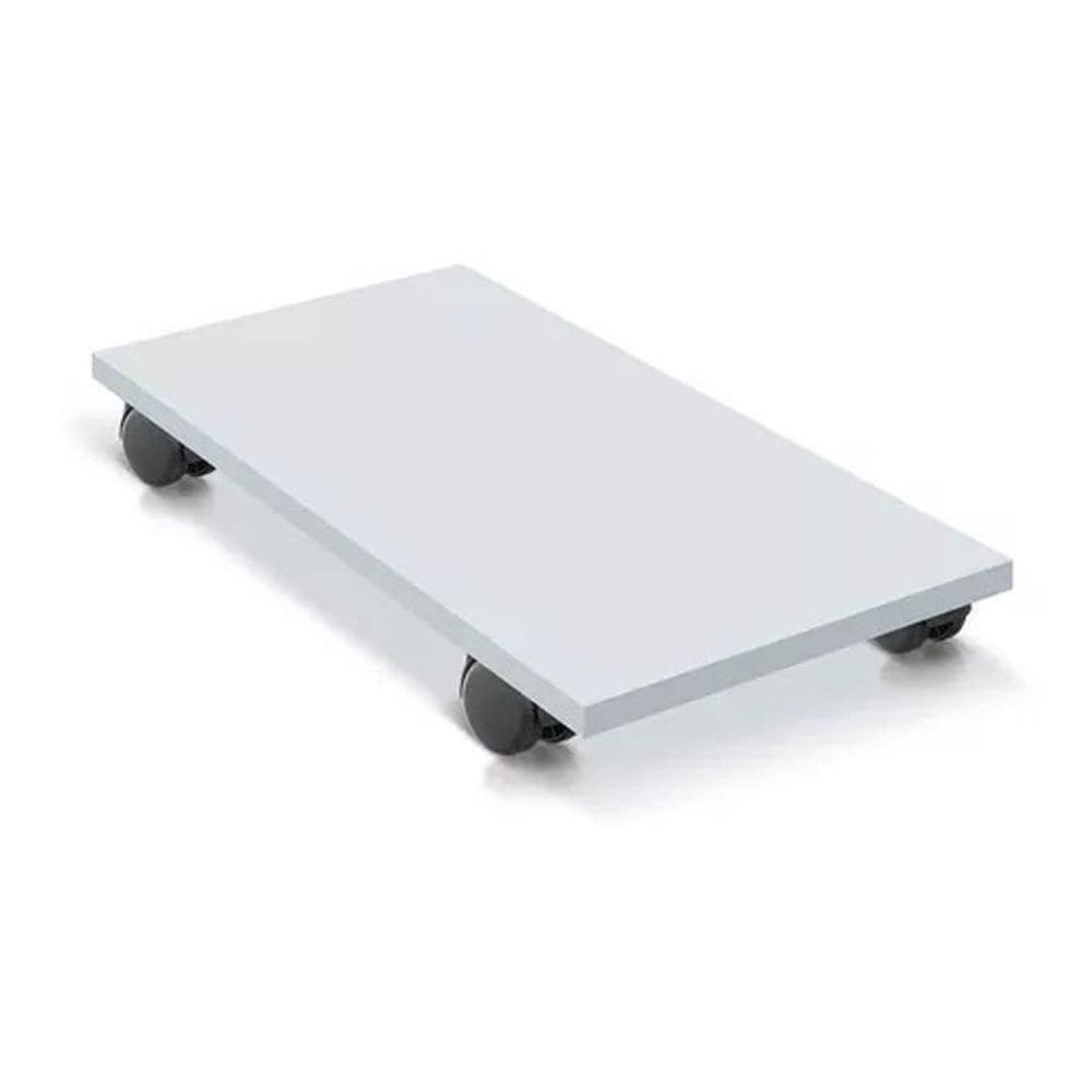 Base Suporte De Cpu Computador Branco Com Rodas Em Mdf Basic