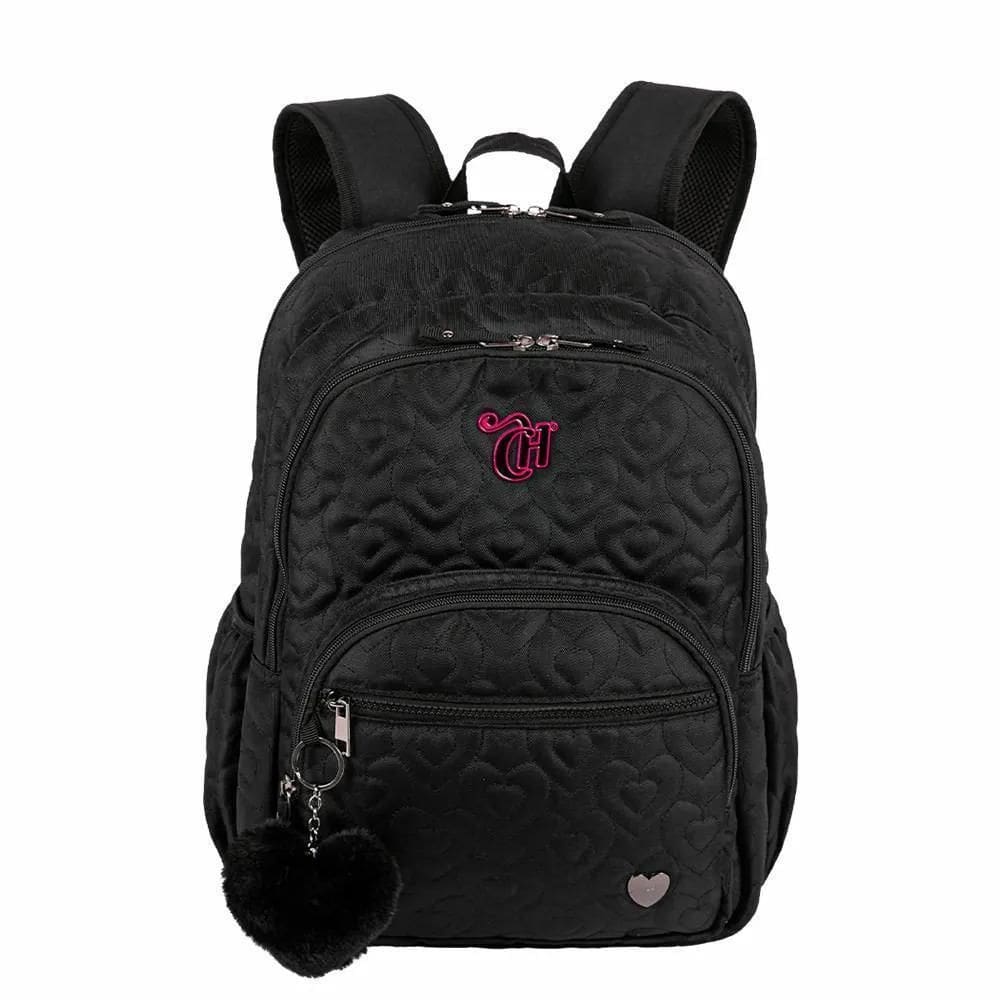 Mochila Grande 2 Compartimentos Capricho Crush - Preto