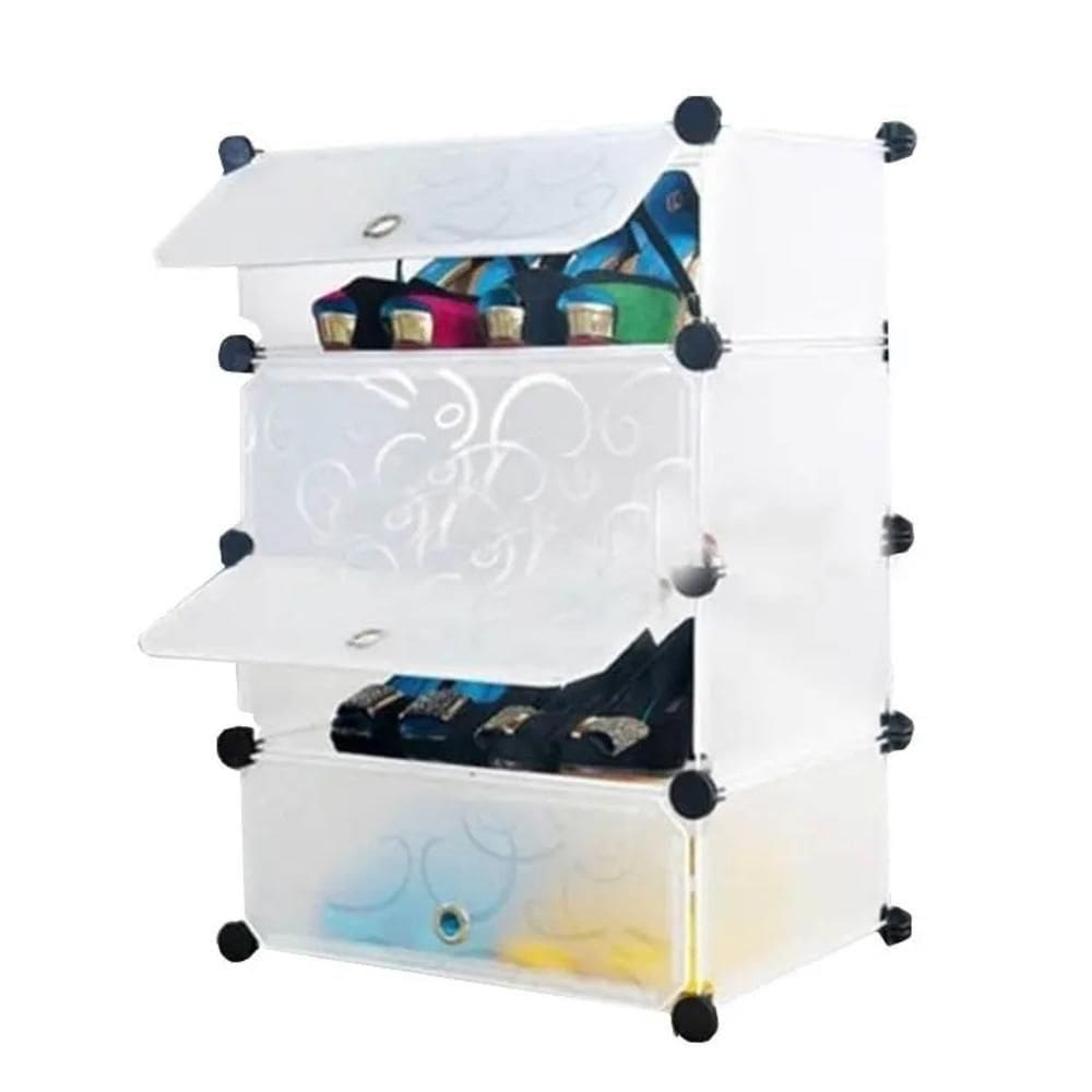 Guarda Roupa Sapateira Modular 4 Prateleiras Portatil Organizador Brinquedos Armario Quarto Sala