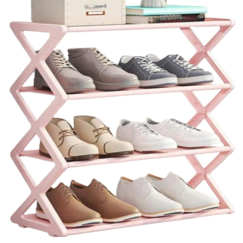 Sapateira Industrial 4 Prateleiras Estante Rosa Organizador Brinquedos Calcados Lavanderia 8 Pares