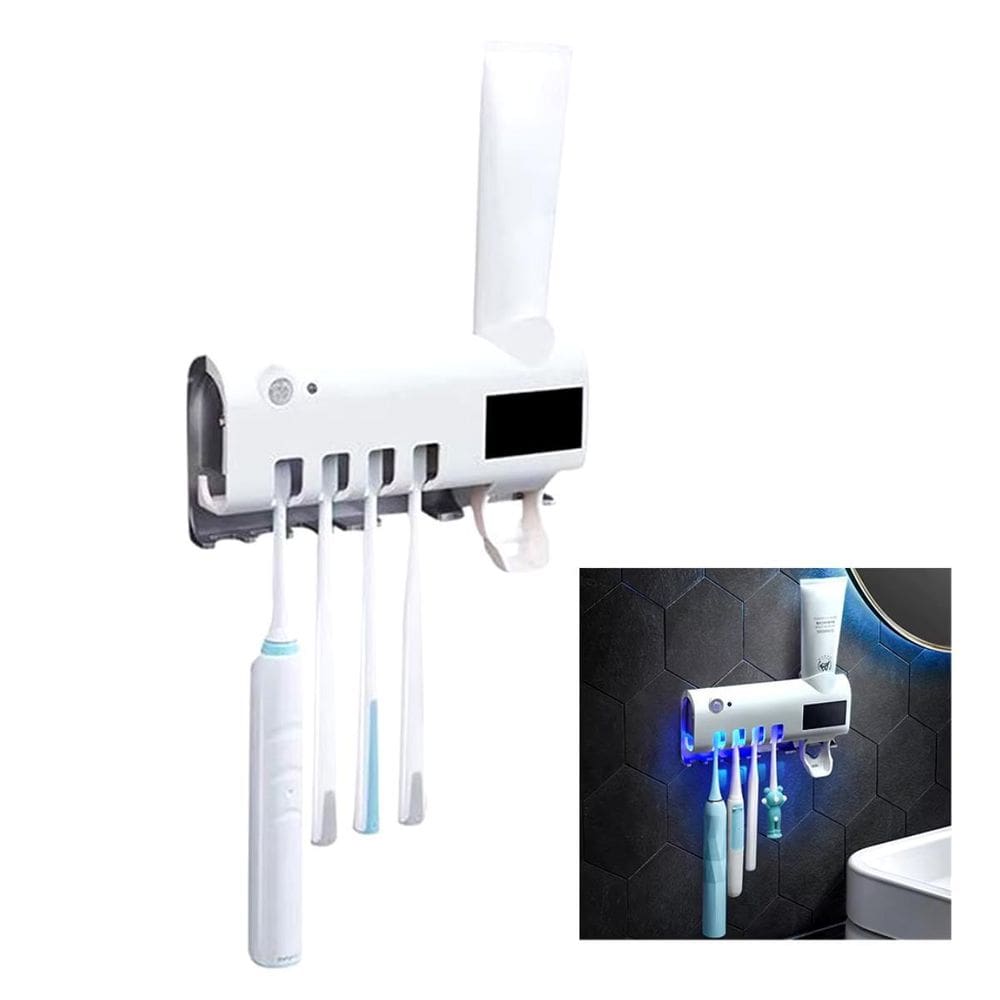Porta Escovas Dispensador Automático De Creme Dental E Uv