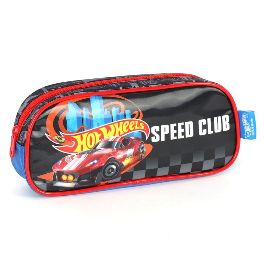 Estojo Escolar Infantil Hot Wheels Simples Preto Luxcel
