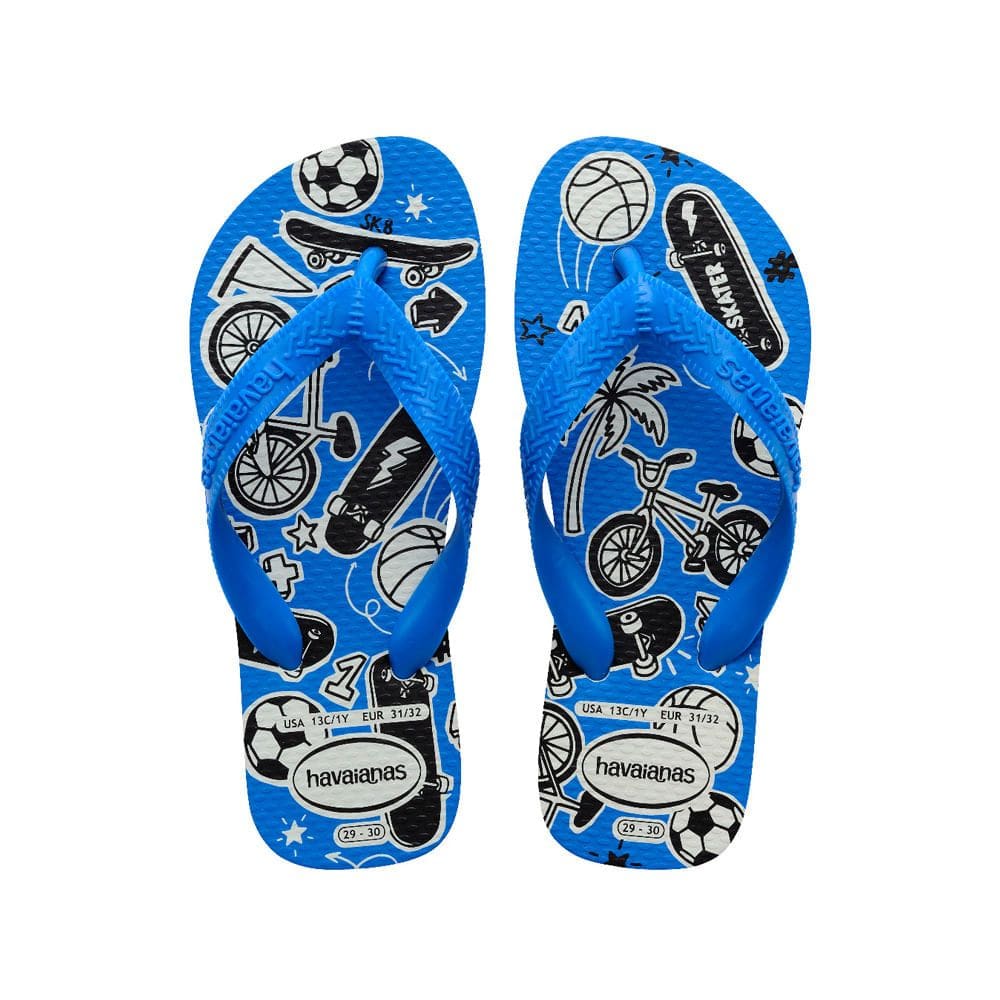 Sandália Havaiana Kids Athletic Cor Branco e Azul 27/28