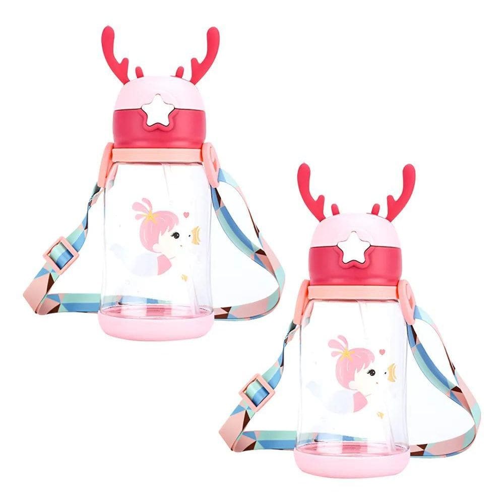 Kit2 Garrafa De Alce Água Infantil Criança Copo De Água