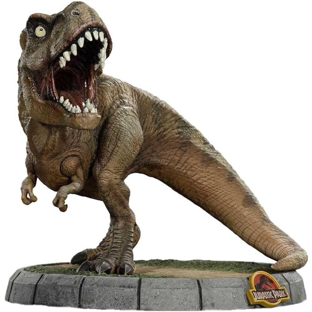 Estátua T-Rex Jurassic Park MiniCo Iron Studios Tiranossauro Rex