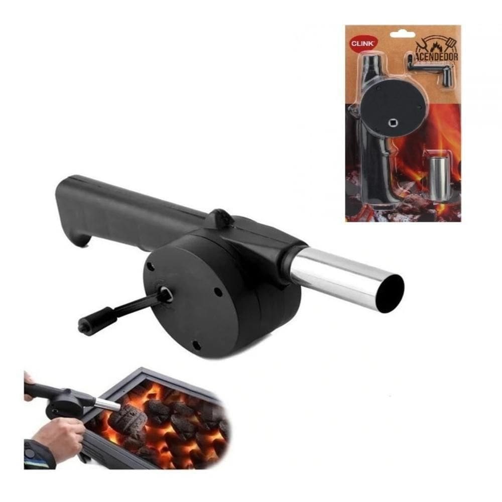 Soprador Acendedor Churrasqueira Carvao Lareira Ventilador