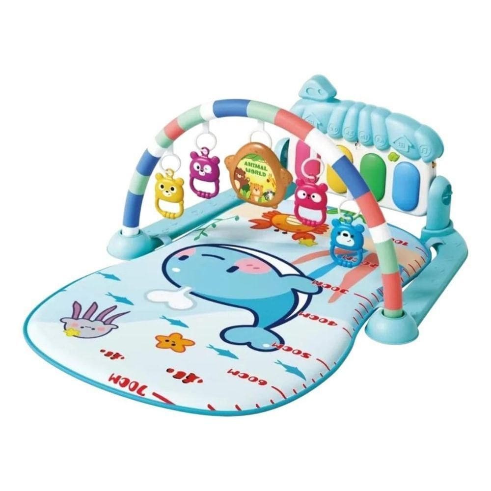 Tapete Bebê De Atividades Musical Com Piano Interativo Azul