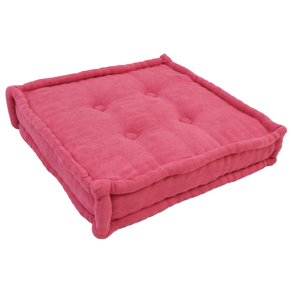 Almofada de chão Blazing Needles, microcamurça adornada com botões, 51 cm