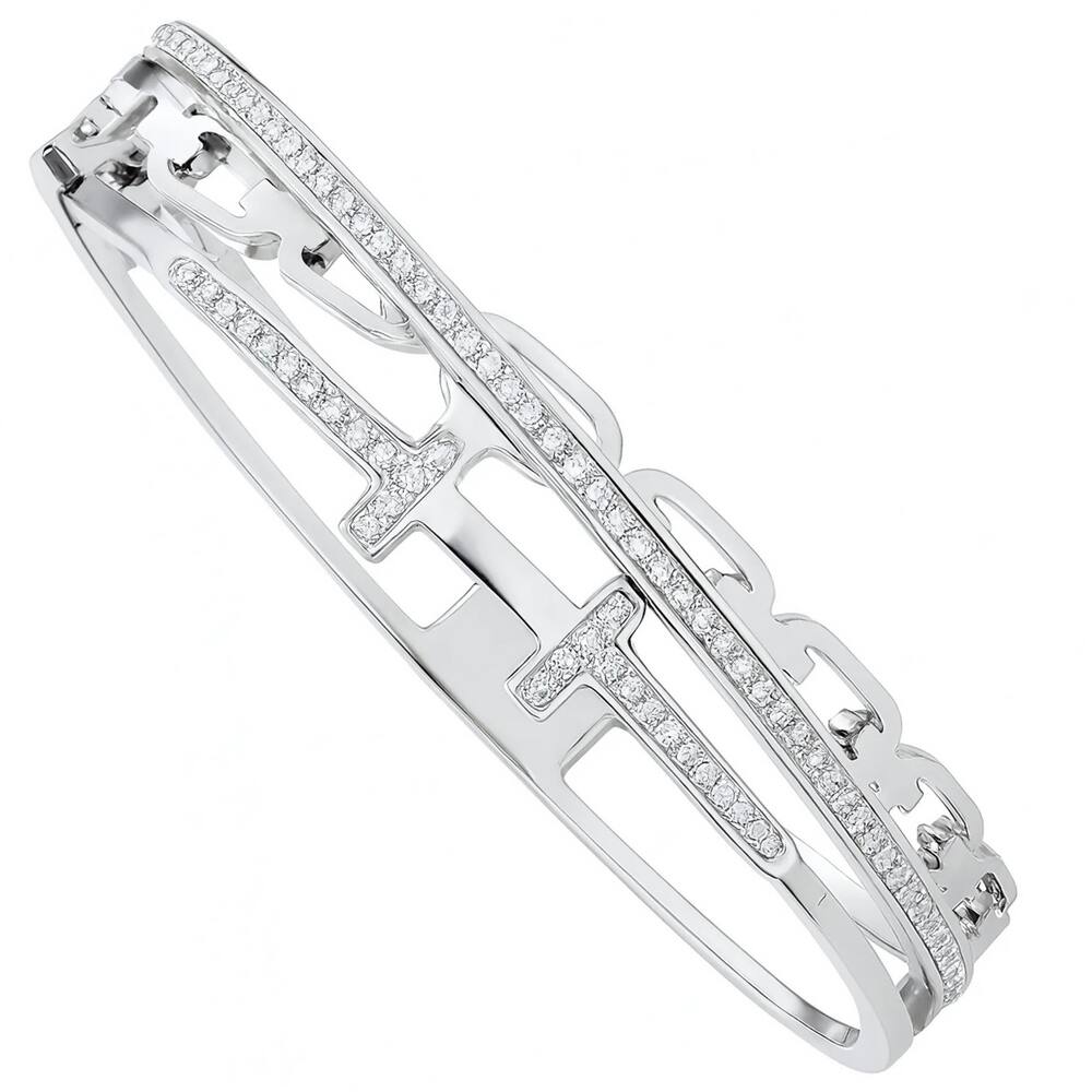 Pulseira Feminina Tauris Zircônia Minimalista Em Aço Inox