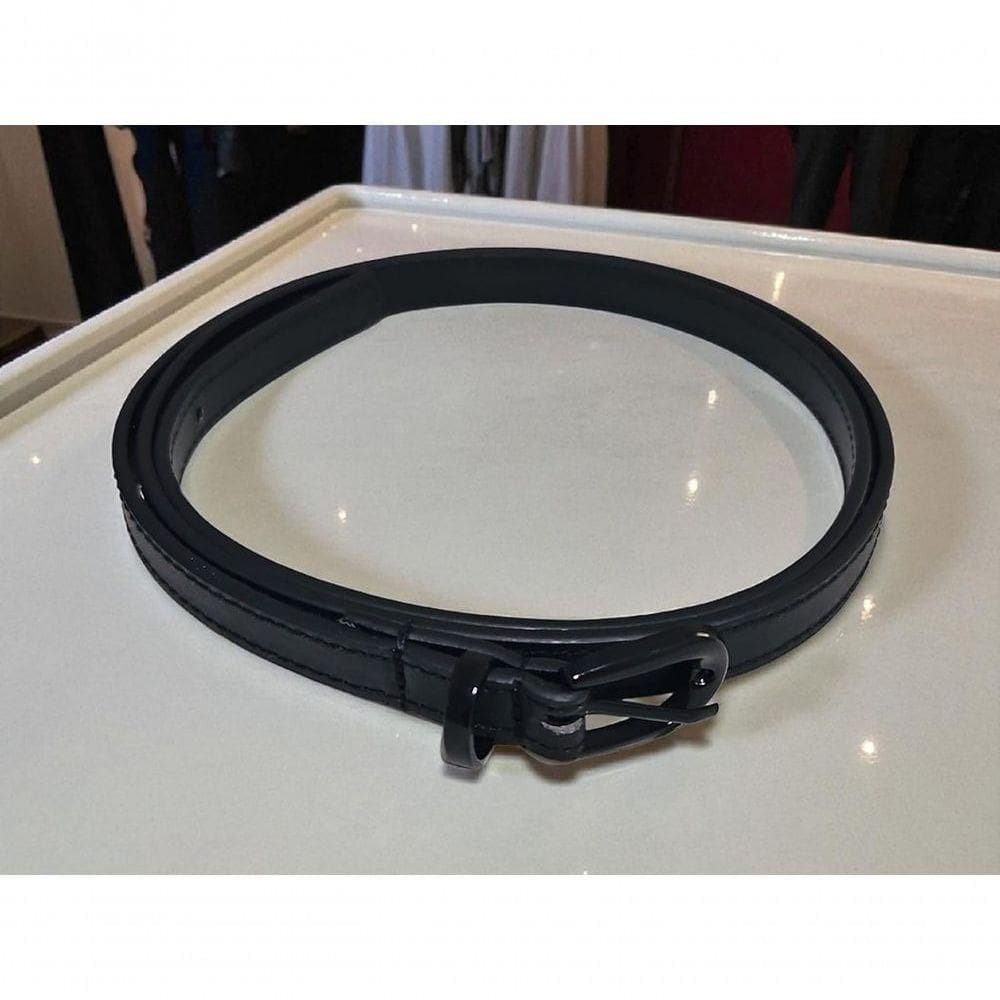 Cinto Feminino Social Casual Fino Fivela Color Chris Helena Preto