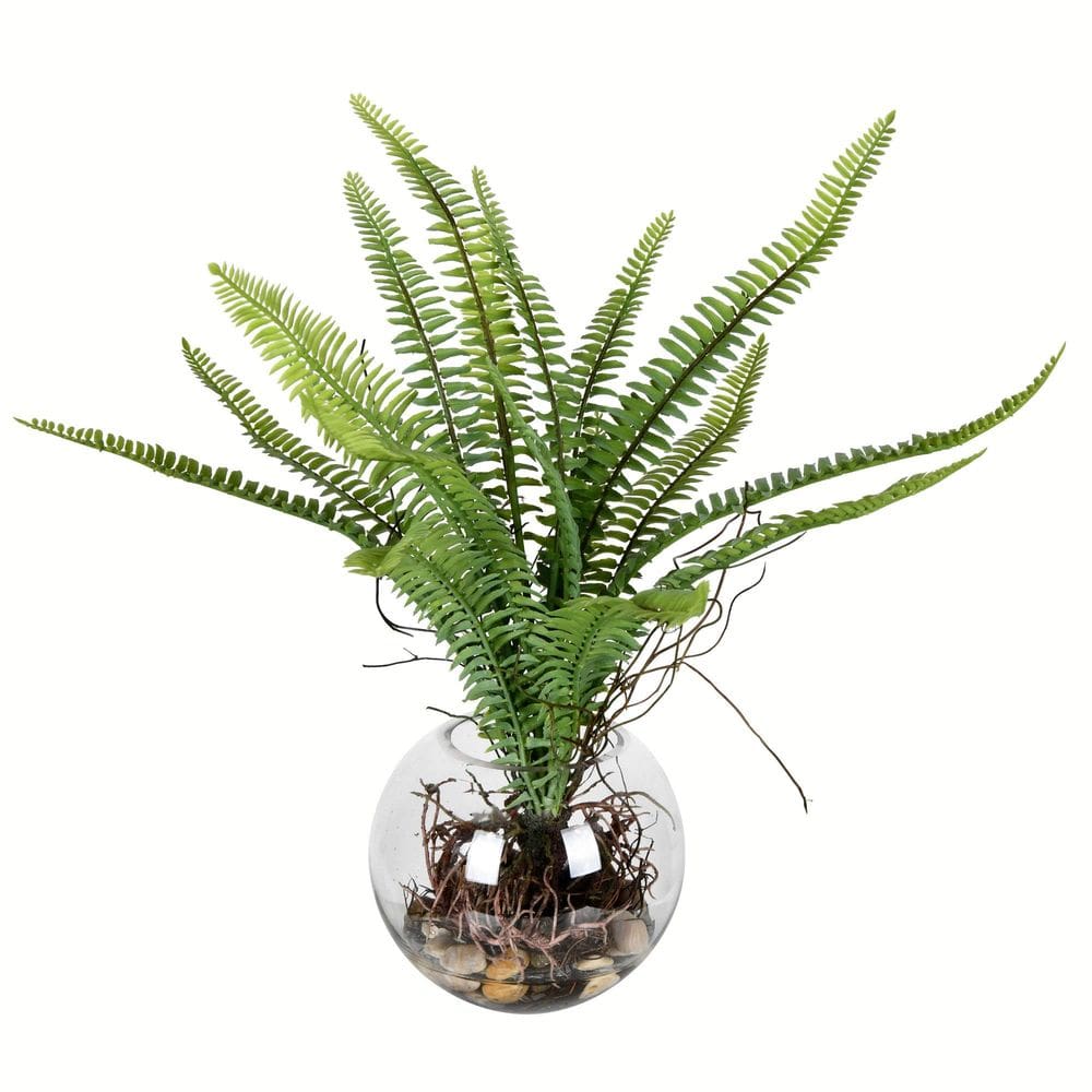 Planta artificial Vickerman Fern 39 cm com vaso de vidro