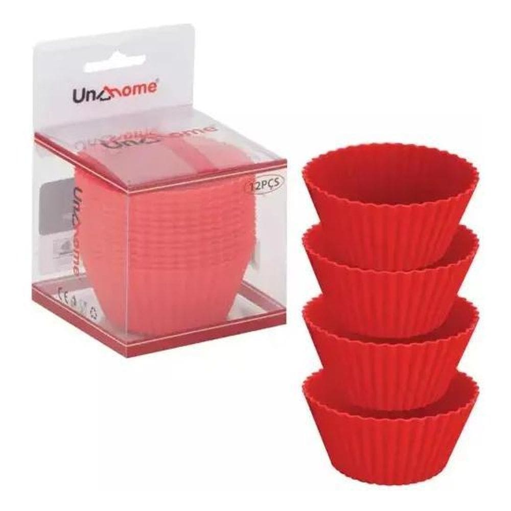 Kit 12 Formas Silicone Cupcake Forminhas Cupcake Bolo Muffin